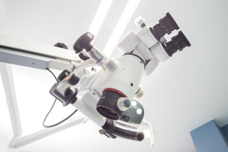 Image of a professional dental endodontic binocular microscope