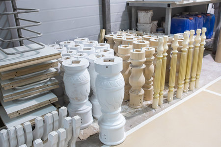 Painted wooden table legs. Beautiful professionally made one-piece beech leg in the production...