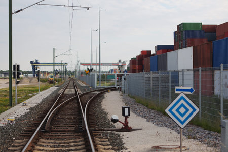 railway container terminal in the port