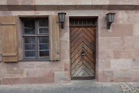 windows and doors in the old European styleの写真素材