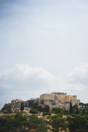 Greece, Athens, April 2018. Architecture of ancient Greece. Details of ancient buildings close-up. Ruins and attractions, a trip to Europe. Historical monuments and temples in European capitals.の写真素材