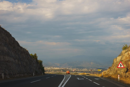 Travel by car. Good asphalt road in the mountains. Trip to Europe, the Mediterranean and the...