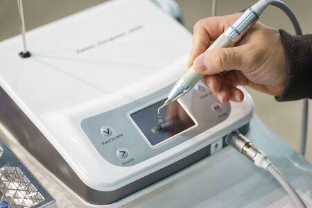 Equipment and modern technology for the dental clinic. Dental treatment and prosthetics, installation of dentures.の写真素材