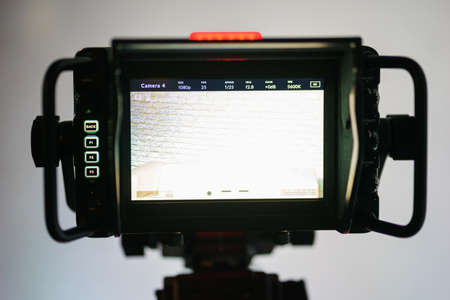 LCD screen, equipment for shooting and broadcasting video. Electronics and broadcasting devices.の写真素材