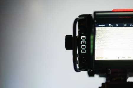 LCD screen, equipment for shooting and broadcasting video. Electronics and broadcasting devices.の写真素材