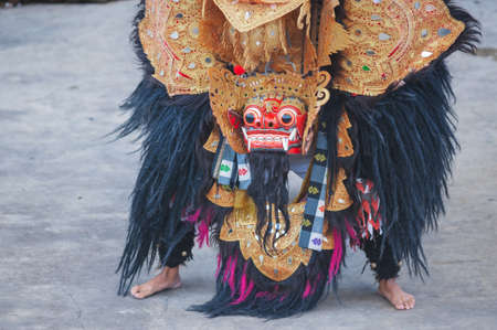 BALI-APRIL, 2020: Garuda Wisnu Kencana Cultural Park on island Bali. Traditional Balinese dance Kechak, dancers tell a story, dancing with eyes, fingers and limbs. Performance on stage.のeditorial素材