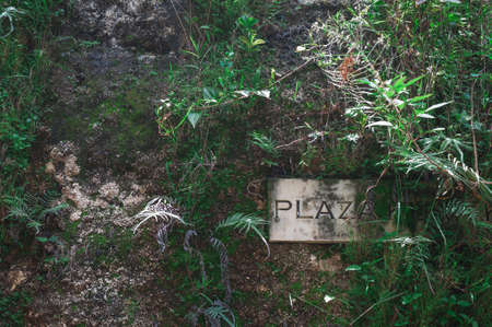 BALI-APRIL, 2020: Garuda Wisnu Kencana Cultural Park on island Bali. Details of exposition, general views. Travel to Indonesia, attractions. Plates with the names of exhibition areas and objects.のeditorial素材