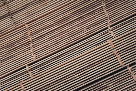 Wood and Sawmill. Large round logs harvested for construction.の写真素材