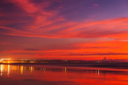 Stunning dramatic sunset over the ocean.