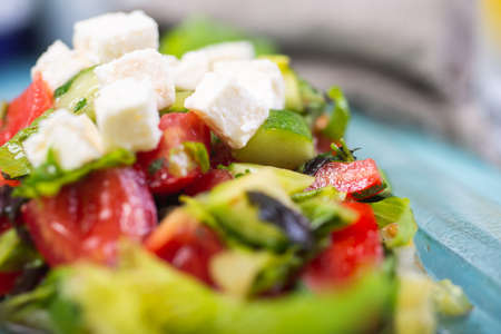 Fresh salad from chopped vegetables.の写真素材