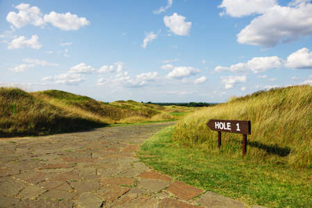 Links. Summer landscape overlooking the hills of the golf course.の写真素材