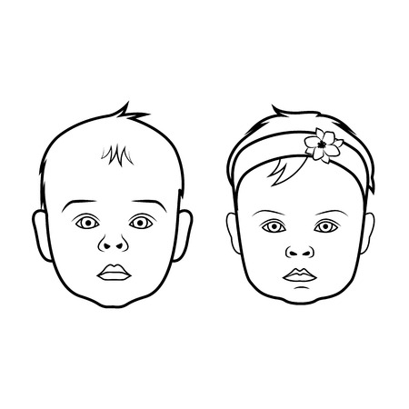 Realistic baby face icon. Isolated vector illustration on white background.のイラスト素材
