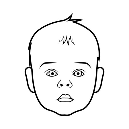 Realistic baby face icon. Isolated vector illustration on white background.のイラスト素材