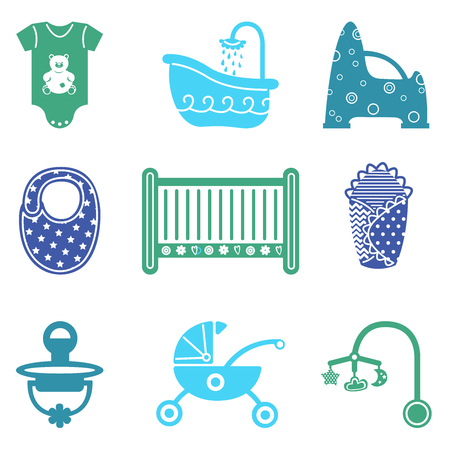 vector baby icons setのイラスト素材