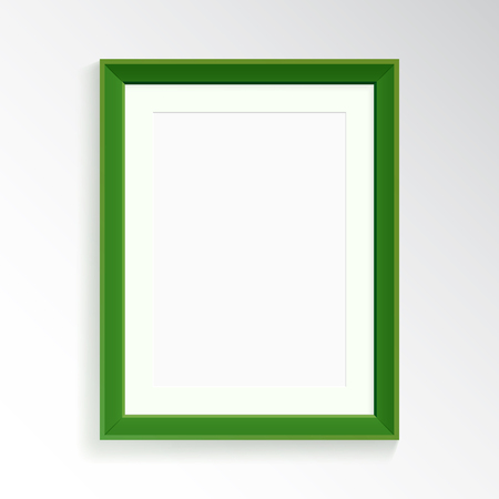 A realistic frame with a mat for photography or painting. Mock up of the frame for your goods, letters, drawings, with a falling shadow. A4のイラスト素材