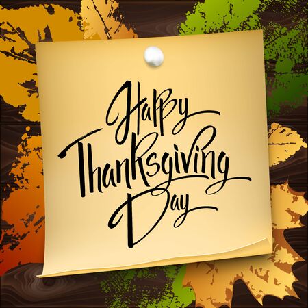 Happy Thankgiving Day greeting card. Lettering Happy Thankgiving Dayのイラスト素材