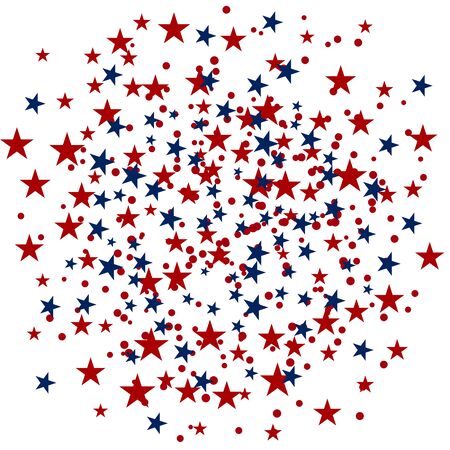 USA celebration confetti stars in national colors for American independence dayのイラスト素材