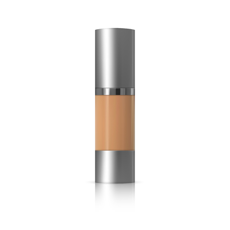 Realistic 3d package of cosmetics for cream, whey, foundation, BB. Tube with dispenserのイラスト素材