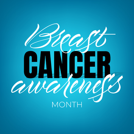 Breast cancer awareness month letteringのイラスト素材