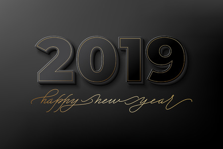 Holiday's Background for Merry Christmas and Happy New Year greeting card. Lettering Happy New Yearのイラスト素材