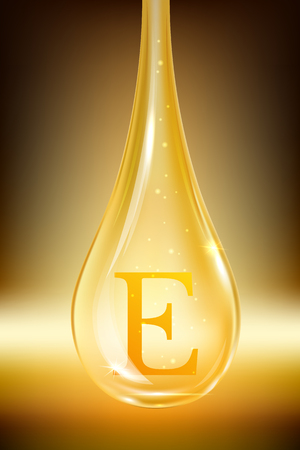 Drop oil, vitamin E. Isolated vector illustrationのイラスト素材