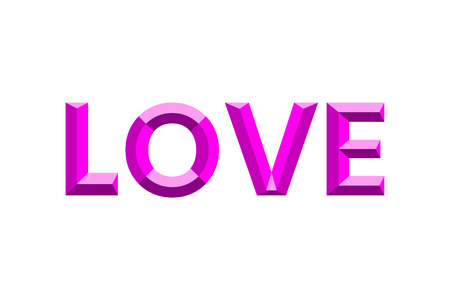 The word Love is depicted in a modern faceted font. Lettering loveのイラスト素材