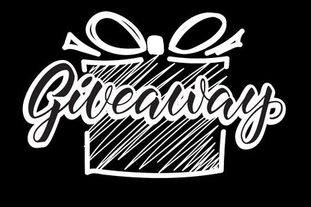 giveaway announcement, banner, card for your blod. Lettering giveawayのイラスト素材
