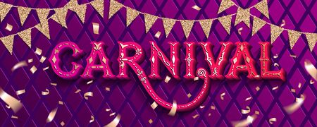 Colorful, vibrant carnival poster. Greeting card festival of music and dance. Vector background for holiday poster.の写真素材