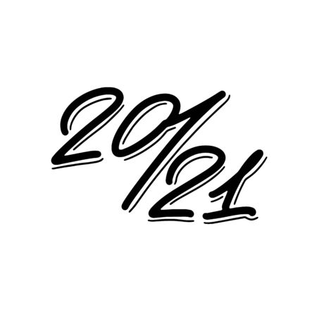 Hand drawn lettering figures 2021 for your designのイラスト素材