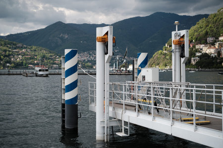 Pier on Lake Como in Italyの写真素材