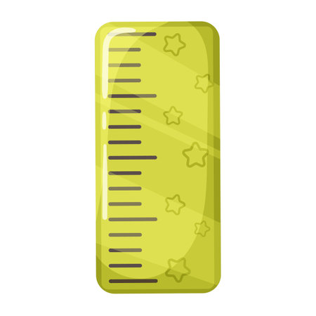 Cartoon school ruler. Cute children s stationery. Back to school supplies and office supplies for school and work. Education attributeのイラスト素材