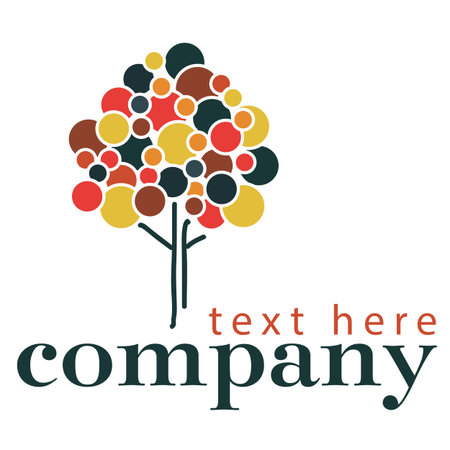Pointillism style tree logo template.のイラスト素材