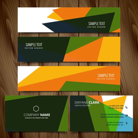 abstract colorful business style banners and cardsのイラスト素材