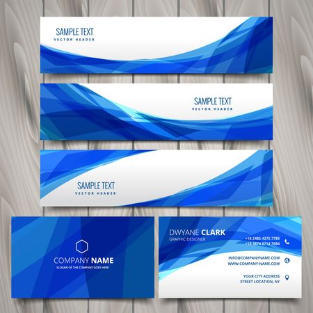 abstract set of web banners and business cardsのイラスト素材