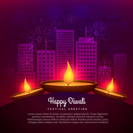 diwali diya place infront of building designのイラスト素材