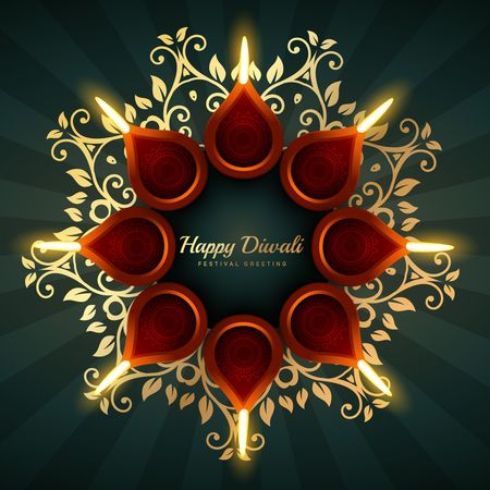diwali greeting background design with floral ornamentsのイラスト素材