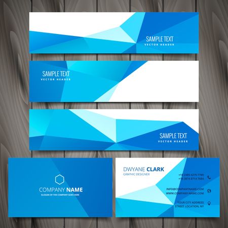 business stationery collection including web banners and business cardsのイラスト素材