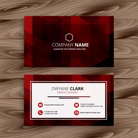 red abstract business cardのイラスト素材