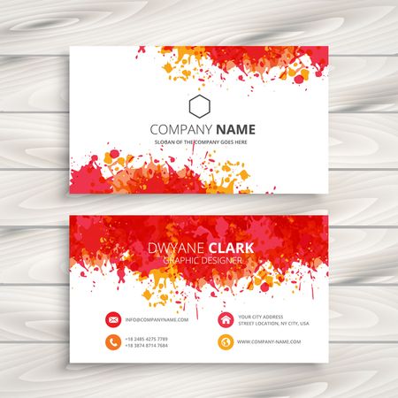 red ink splash business cardのイラスト素材