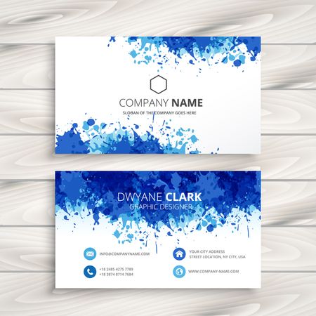 blue abstract business cardのイラスト素材