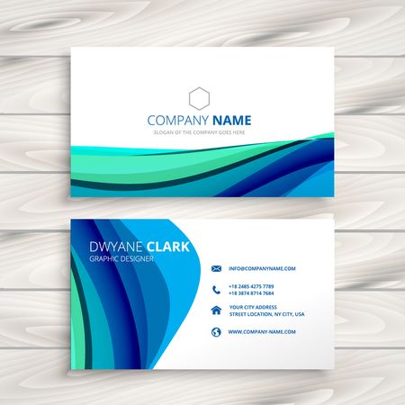 business card made with abstract waveのイラスト素材