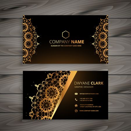 luxury golden ornament business cardのイラスト素材