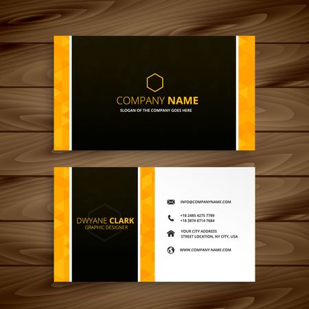 business card yellow templateのイラスト素材