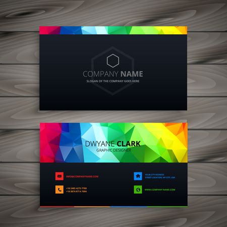 dark business card with abstract colorsのイラスト素材