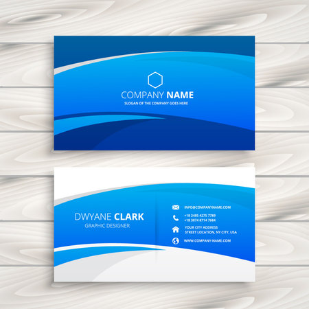 blue wave business cardのイラスト素材