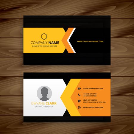 yellow black business cardのイラスト素材
