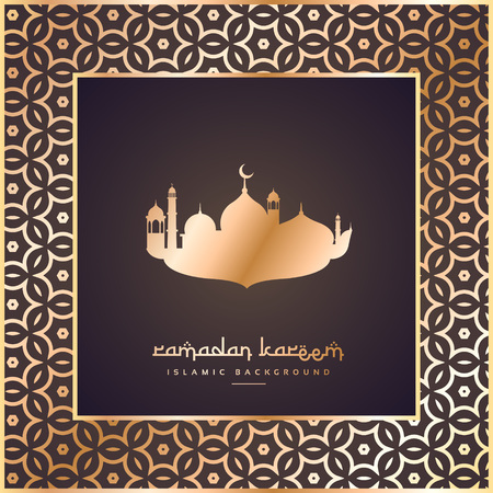ramadan and eid festival greeting with pattern border frameのイラスト素材