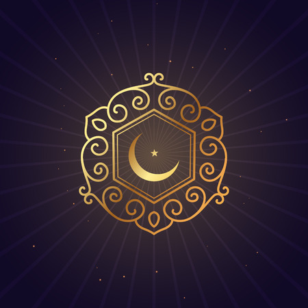 golden floral style ramadan festival symbolのイラスト素材