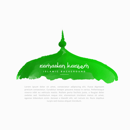 hand painted mosque top in green colorのイラスト素材