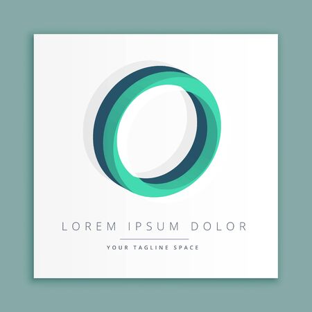 3d abstract style with letter Oのイラスト素材